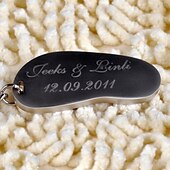 voordelige Bruiloften &amp; Feesten-Roestvrij Staal Keychain Favors-6 Stuk / Set Sleutelhangers Strand Thema Gepersonaliseerd Zilver