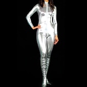 economico Lucide-Tute Zentai Lucide Costume Cosplay Catsuit Costume di Carnevale Tuta Intera Per donna Costume Sexy Tinta unita Spandex Costume per Natale Halloween
