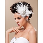 levne Svatební čelenka-Copy To Headpiece For Wedding Gorgeous Feather With Rhinestones/ Tulle