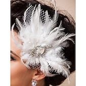 levne Svatební čelenka-Copy To Headpiece For Wedding Gorgeous Feather With Rhinestones/ Tulle