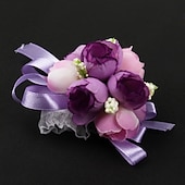 abordables Fleurs de mariage-corsages de poignet de fleurs de mariage en satin / coton 3,15&quot; (environ 8 cm)