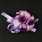 abordables Fleurs de mariage-corsages de poignet de fleurs de mariage en satin / coton 3,15&quot; (environ 8 cm)