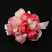 abordables Fleurs de mariage-corsages de poignet de fleurs de mariage en satin / coton 3,15&quot; (environ 8 cm)
