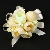abordables Fleurs de mariage-corsages de poignet de fleurs de mariage en satin / coton 3,15&quot; (environ 8 cm)
