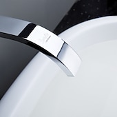 abordables Soporte para pared-Grifos para lavabo de baño, cascada de latón, estilo moderno, montaje en pared, monomando, dos orificios, acabado cromado, grifo de baño con interruptor frío y caliente