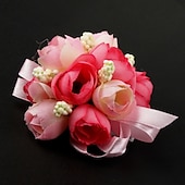 abordables Fleurs de mariage-corsages de poignet de fleurs de mariage en satin / coton 3,15&quot; (environ 8 cm)