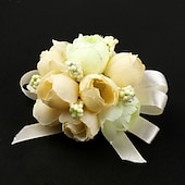 abordables Fleurs de mariage-corsages de poignet de fleurs de mariage en satin / coton 3,15&quot; (environ 8 cm)
