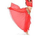 economico Abbigliamento danza del ventre-gonna di danza del ventre con spacco sul davanti per allenamento da donna in chiffon caduto (senza sciarpa sui fianchi)