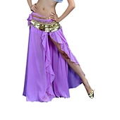 economico Abbigliamento danza del ventre-gonna di danza del ventre con spacco sul davanti per allenamento da donna in chiffon caduto (senza sciarpa sui fianchi)