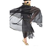 economico Abbigliamento danza del ventre-gonna di danza del ventre con spacco sul davanti per allenamento da donna in chiffon caduto (senza sciarpa sui fianchi)