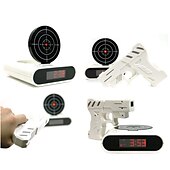 cheap Alarm Clocks-Novelty Laser Gun Target Shooting Digital Alarm Clock (4xAA)