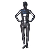 ieftine Lucios-Costumele Zentai Shiny Costum Cosplay Salopetă Costum de servitoare Cosplay Costum de carnaval Costul Integral Pentru femei Jedna barva Costum sexy Latex Metalic strălucitor Costum pentru Halloween