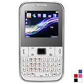 baratos Celulares-Celular C3 com Teclado QWERTY (2 polegadas, SIM Duplo, Câmera, JAVA, TV, FM, Quadband)