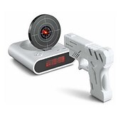 cheap Alarm Clocks-Novelty Laser Gun Target Shooting Digital Alarm Clock (4xAA)