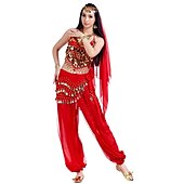 cheap Belly Dancewear-Belly Dance Top Coin Beading Sequin Women&#039;s Chiffon / Performance