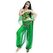 cheap Belly Dancewear-Belly Dance Top Coin Beading Sequin Women&#039;s Chiffon / Performance