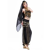 cheap Belly Dancewear-Belly Dance Top Coin Beading Sequin Women&#039;s Chiffon / Performance