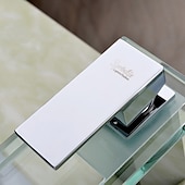 abordables Classiques-Robinet mitigeur d&#039;évier de salle de bain avec bec cascade en verre finition chromée monté sur le pont, robinet de lavabo de vasque mitigeurs de baignoire vanité