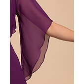cheap Wedding Guest Wraps-Coats / Jackets Chiffon Wedding / Party Evening / Casual Wedding  Wraps With Draping / Solid