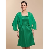 voordelige bruiloft gast wraps-Vrouwen Wikkels Bolero Schouder Jassen  Jassen Zonbescherming 3/4 Lengte Mouw Dolman Mouw Chiffon Bruiloftswikkels Met Beading Voor Feest Avond Herfst Jurk om indruk te maken