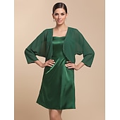 voordelige bruiloft gast wraps-Vrouwen Wikkels Bolero Schouder Jassen  Jassen Zonbescherming 3/4 Lengte Mouw Dolman Mouw Chiffon Bruiloftswikkels Met Beading Voor Feest Avond Herfst Jurk om indruk te maken
