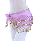 cheap Belly Dancewear-Belly Dance Hip Scarf Coin Sequin Women&#039;s Training Chiffon / Ballroom Gold Coin Belt