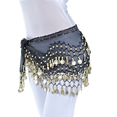 cheap Belly Dancewear-Belly Dance Hip Scarf Coin Sequin Women&#039;s Training Chiffon / Ballroom Gold Coin Belt