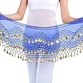 cheap Belly Dancewear-Belly Dance Hip Scarf Coin Sequin Women&#039;s Training Chiffon / Ballroom Gold Coin Belt