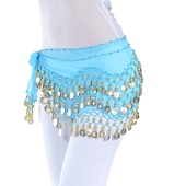 cheap Belly Dancewear-Belly Dance Hip Scarf Coin Sequin Women&#039;s Training Chiffon / Ballroom Gold Coin Belt