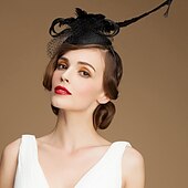 cheap Fascinators-Flax Rhinestone Feather Hats 1 Wedding Special Occasion Casual Outdoor Headpiece