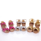cheap Latin Shoes-Women&#039;s Latin Shoes Ballroom Shoes Indoor Professional ChaCha Basic Sandal Solid Color Low Heel Buckle Kid&#039;s Silver Gold Fuchsia / Suede