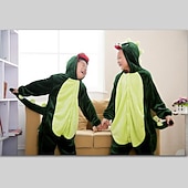 cheap Animal Costume-Kid's Kigurumi Pajamas Dinosaur Animal Patchwork Onesie Pajamas Flannel Toison Cosplay For Boys and Girls Animal Sleepwear Cartoon Festival Holiday Costumes Leotard Costumes