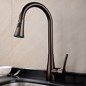 cheap Pullout Spray-Single Handle Kitchen Faucet,Black Nickel One Hole Pull-out Standard Spout or Spray Type Standard Spout Oil-rubbed Bronze Kitchen Faucet with Cold and Hot Switch