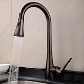 cheap Pullout Spray-Single Handle Kitchen Faucet,Black Nickel One Hole Pull-out Standard Spout or Spray Type Standard Spout Oil-rubbed Bronze Kitchen Faucet with Cold and Hot Switch