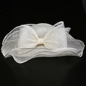 abordables Chapeaux de Fête-Chapeaux Coiffure Lin Chapeau Melon / Cloche Chapeau de soleil Chapeau Sinamay Mariage Casual Course de chevaux Journée des dames Coupe de Melbourne Elégant Britanique Avec Fleur Casque Couvre-chef