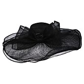 abordables Chapeaux de Fête-Chapeaux Coiffure Lin Chapeau Melon / Cloche Chapeau de soleil Chapeau Sinamay Mariage Casual Course de chevaux Journée des dames Coupe de Melbourne Elégant Britanique Avec Fleur Casque Couvre-chef