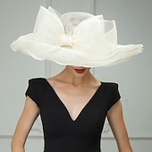 abordables Chapeaux de Fête-Chapeaux Coiffure Lin Chapeau Melon / Cloche Chapeau de soleil Chapeau Sinamay Mariage Casual Course de chevaux Journée des dames Coupe de Melbourne Elégant Britanique Avec Fleur Casque Couvre-chef