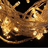 رخيصةأون يعمل بالكهرباء-ZDM® 10m أضواء سلسلة 100 المصابيح تراجع LED 1PC أبيض دافئ أبيض كول ضد الماء ديكور عيد الميلاد الديكور الزفاف 220-240 V / IP65