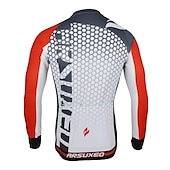 halpa Miesten pelipaidat-Arsuxeo Miesten Pitkähihainen Pyöräily jersey Musta / Vihreä Valkoinen+punainen Sininen / musta Pyörä Jersey Topit Hengittävä Nopea kuivuminen Anatominen tyyli Urheilu 100% polyesteri Maastopyöräily