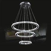 economico Luci a sospensione-3 anelli 40 cm cristallo led lampadario cerchio in metallo elettrolitico moderno contemporaneo 110-120v 220-240v