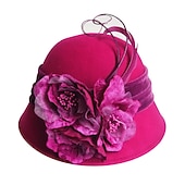 economico Cappelli da Festa-di modo delle signore di lana partito / cappello casuale / esterno con fiori (più colori)