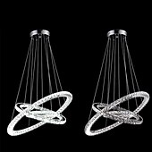 economico Luci a sospensione-3 anelli 40 cm cristallo led lampadario cerchio in metallo elettrolitico moderno contemporaneo 110-120v 220-240v