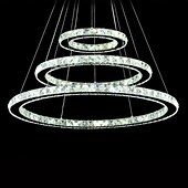economico Luci a sospensione-3 anelli 40 cm cristallo led lampadario cerchio in metallo elettrolitico moderno contemporaneo 110-120v 220-240v
