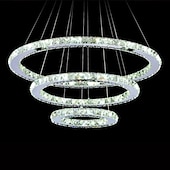 economico Luci a sospensione-3 anelli 40 cm cristallo led lampadario cerchio in metallo elettrolitico moderno contemporaneo 110-120v 220-240v