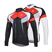 economico Maglie da uomo-Arsuxeo Per uomo Maglia da ciclismo Manica lunga Inverno Bicicletta Giacca Maglietta / Maglia Superiore con 3 tasche posteriori Ciclismo da montagna Cicismo su strada Traspirante Design anatomico Zip