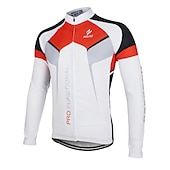 economico Maglie da uomo-Arsuxeo Per uomo Maglia da ciclismo Manica lunga Inverno Bicicletta Giacca Maglietta / Maglia Superiore con 3 tasche posteriori Ciclismo da montagna Cicismo su strada Traspirante Design anatomico Zip