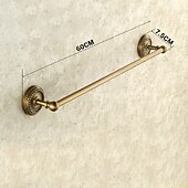 tanie Drążki na ręczniki-wieszak na ręczniki antyczny mosiądz pojedynczy drążek łazienkowy nowy design montowany do ściany 60*7,5cm 1 szt