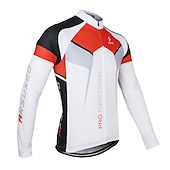 economico Maglie da uomo-Arsuxeo Per uomo Maglia da ciclismo Manica lunga Inverno Bicicletta Giacca Maglietta / Maglia Superiore con 3 tasche posteriori Ciclismo da montagna Cicismo su strada Traspirante Design anatomico Zip