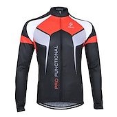 economico Maglie da uomo-Arsuxeo Per uomo Maglia da ciclismo Manica lunga Inverno Bicicletta Giacca Maglietta / Maglia Superiore con 3 tasche posteriori Ciclismo da montagna Cicismo su strada Traspirante Design anatomico Zip