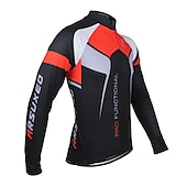 economico Maglie da uomo-Arsuxeo Per uomo Maglia da ciclismo Manica lunga Inverno Bicicletta Giacca Maglietta / Maglia Superiore con 3 tasche posteriori Ciclismo da montagna Cicismo su strada Traspirante Design anatomico Zip